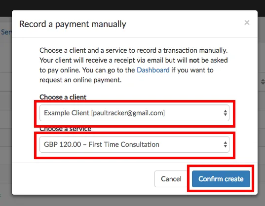 client and service manual payment